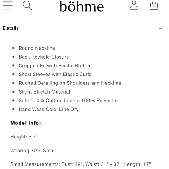 New Bohme Tori Crop with Puff Sleeve - Picture 2 of 6